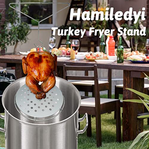 Hamiledyi Turkey Fryer Accessories Turkey Fryer Stand Poultry Rack Lifter Hook Vertical Chicken Holder With Turkey Hanger Poultry Deep Frying Rack Deep Fryer Stand Sets For Outdoor Bbq #TOP1