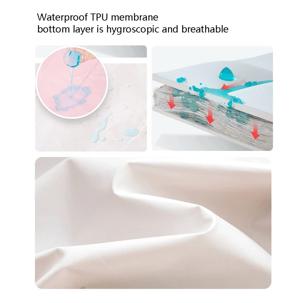 Coprimaterasso Impermeabile 90x200 120x200 150x200 180x200 200x220 Copri Materassi Microfibra di Poliestere Proteggi Materasso Morbido e Traspirante Silenzioso ( Color : Gray A , Size : 200x220+25cm )
