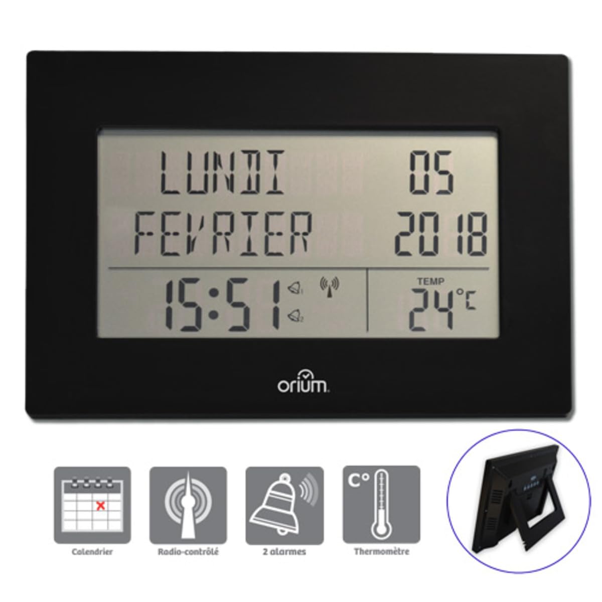 ORIUM Orologio Calendario Radio Controllata Memento