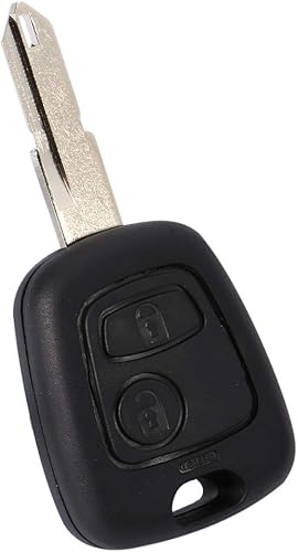Miniatura 6 de Llavero de 2 botones, 2 botones, sin cortar, hoja en blanco, mando a distancia del coche, para Peugeot 206