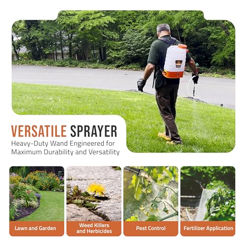 PetraTools 3 Gallon Battery Powered Backpack Sprayer in Lawn and Garden - HD3000 - Long Battery Life & Padded Straps for Comfort - Electric Sprayer w/ 6 Spray Nozzles & 80PSI (3 Gallon)