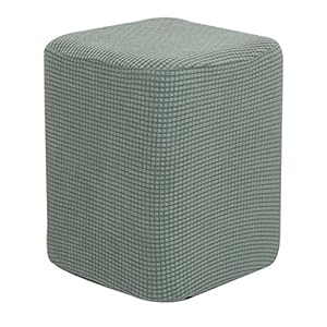 2 Stukken Vierkant Voetenbank Hoes, Zacht Stretch Poef Hoezen Stofdichte Verwijderbare Wasbaar Voetenbank Hoezen Geschikt voor Woonkamer-Gras groen-Groot 2 Stuk