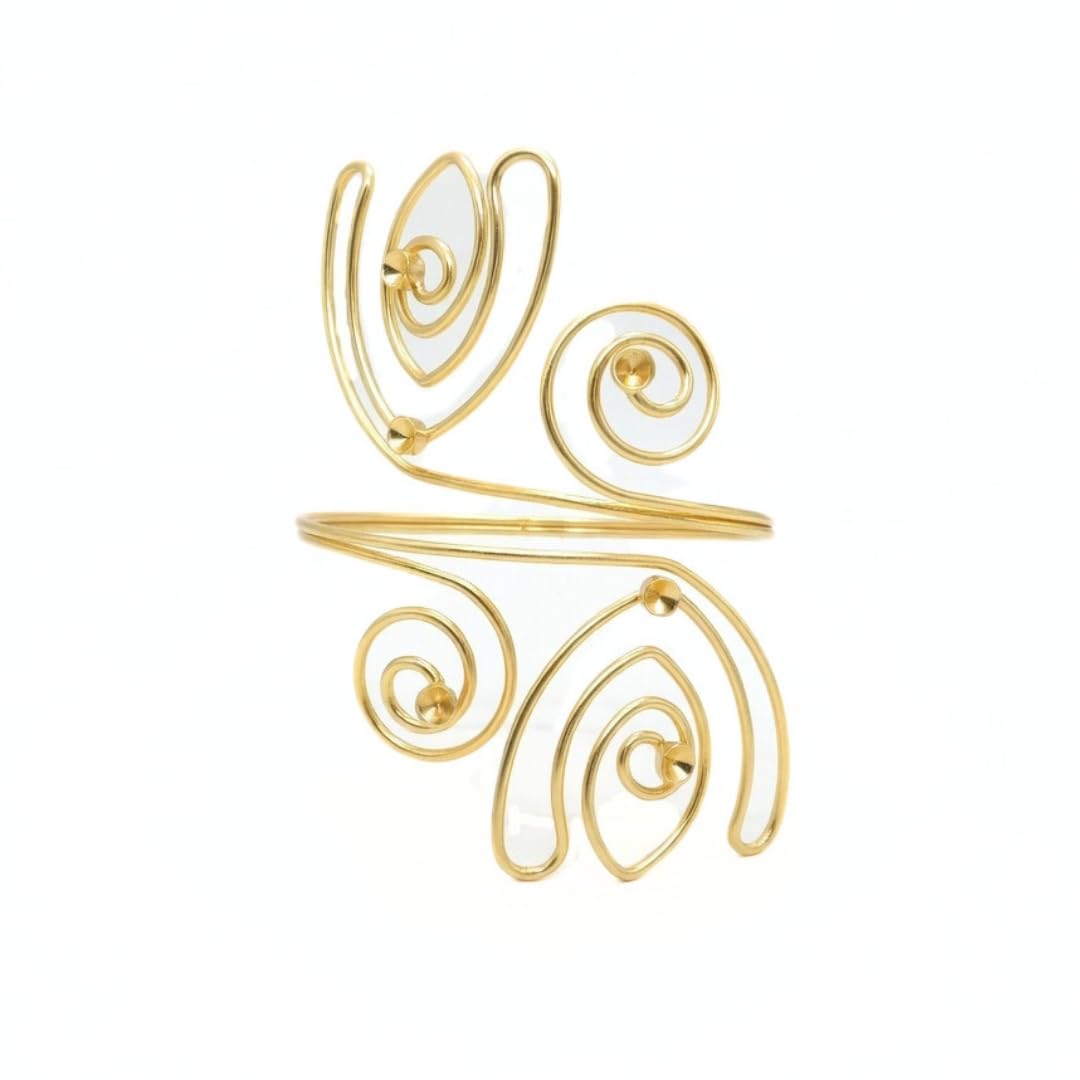 HEART CHOICE 18K Gold Plated Swirl Filigree Upper Arm Cuff, Adjustable Metal Wire Armband, Handcrafted Spiral Design, Boho... - Review, Price and Buying Guide