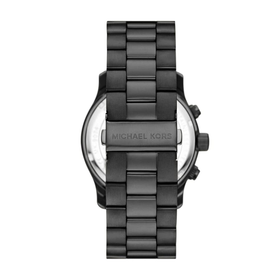Amazon.com: Michael Kors Runway Chronograph Black Stainless