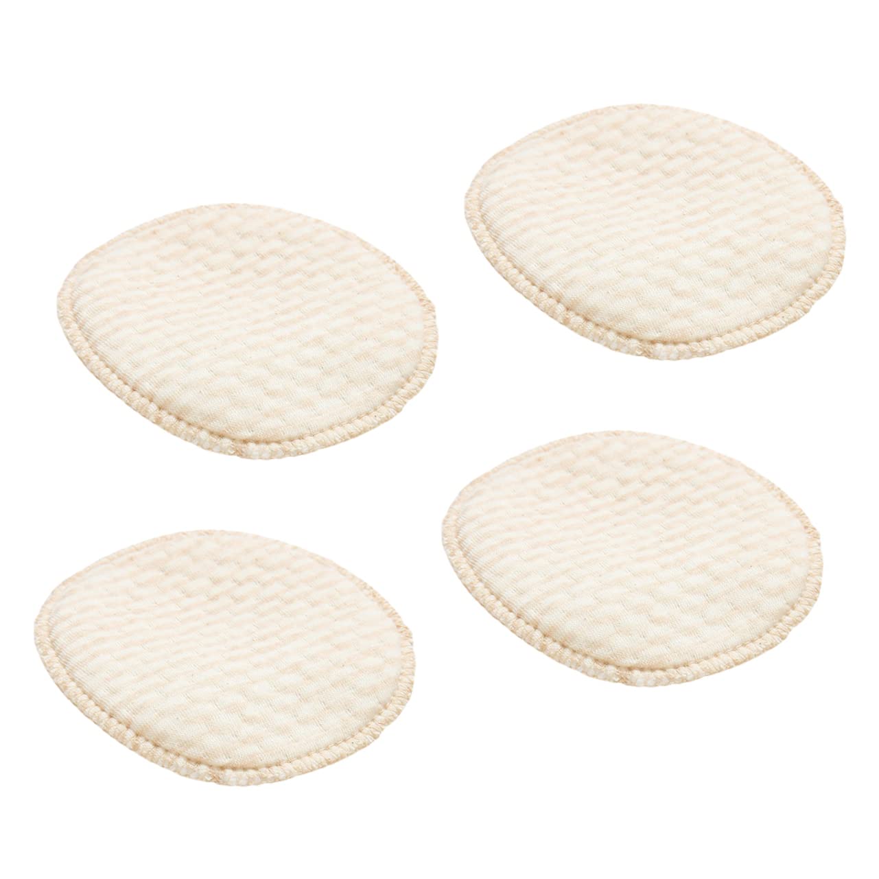 4pcs Absorbent Cotton Breast Pads Washable Nursing Cushions for Lactating Mothers Natural Cotton Comfortable Breathable Design for Preventing Leaks