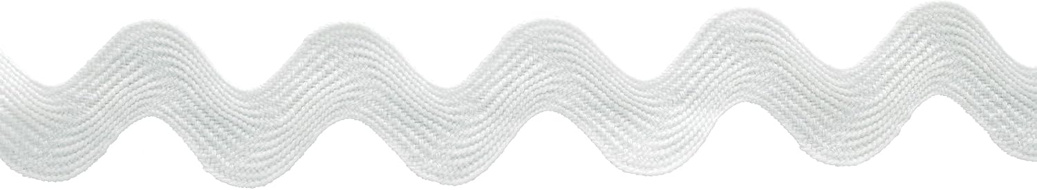Essentials By Leisure Arts RIC Rac Jumbo 1 13/32" 2 Yards White - Rick Rack Trim for Sewing - Wavy RIC Rac Trim for Sewing and Crafts Ribbon Rick Rack