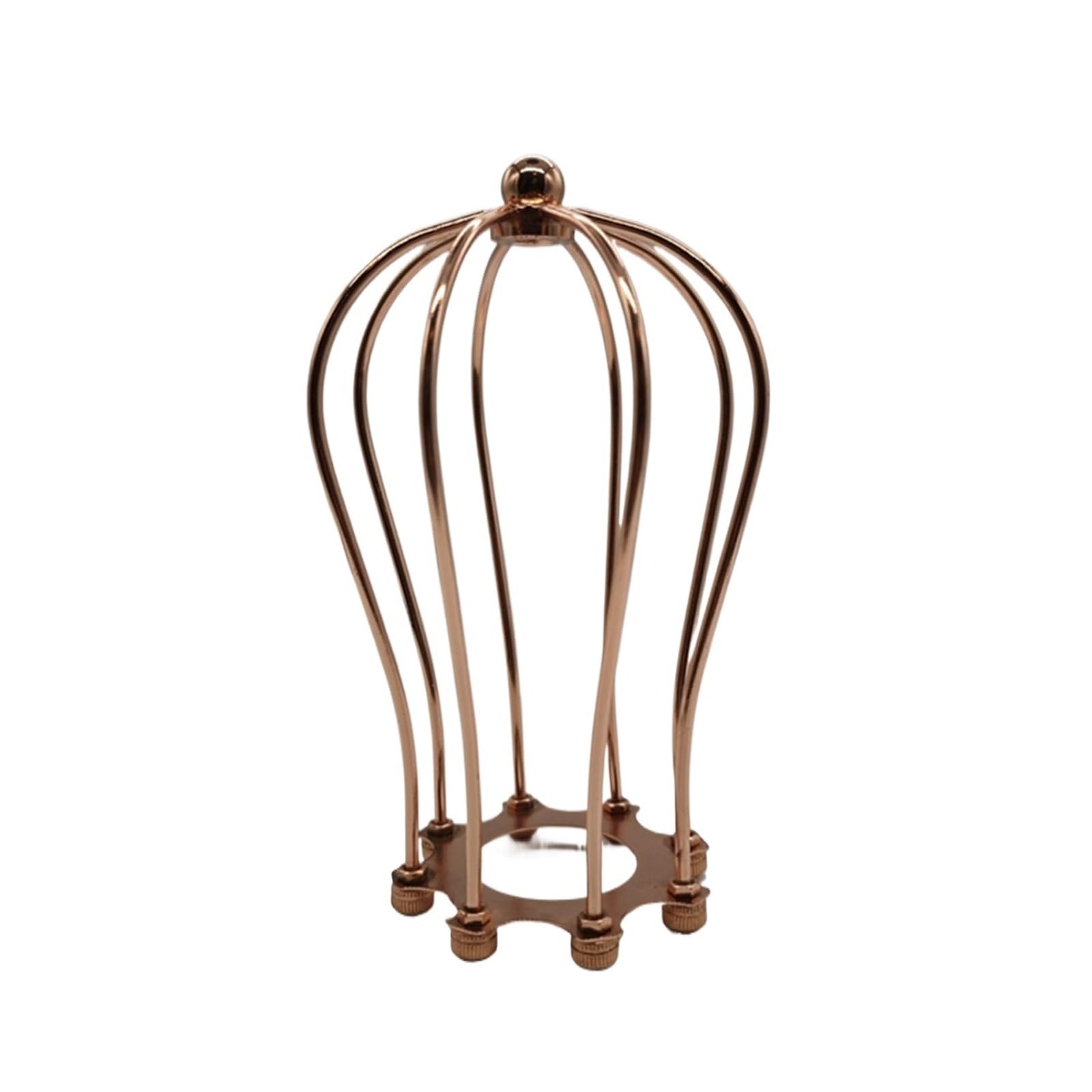 Quxetlryz One Color Metal Lamp Cover Finished Iron Cage Lampshade Vintage Diy Shade Industrial Retro Metal Lighting Accessories(Size A Rose Gold)