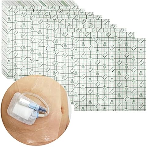 Hola Health Waterproof Shower Cover Shields for Dialysis Port Picc Line Chest Catheter PD Peritoneal Dialysis Chemo Port Feeding Tube Shower Protector 8" x 8" (Pack of 25) Cover