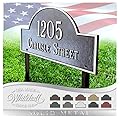 Whitehall™ Personalized Cast Metal Address plaque - LAWN MOUNTED Arch Plaque. Made in the USA. BEWARE OF IMPORT IMITATIONS. Display your address and street name. Custom house number sign.