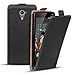 Produktbild Conie BF46367 Basic Flip Kompatibel mit Wiko U Feel Prime, PU Leder Hülle Cover Klapphülle für U Feel Prime Tasche Schwarz