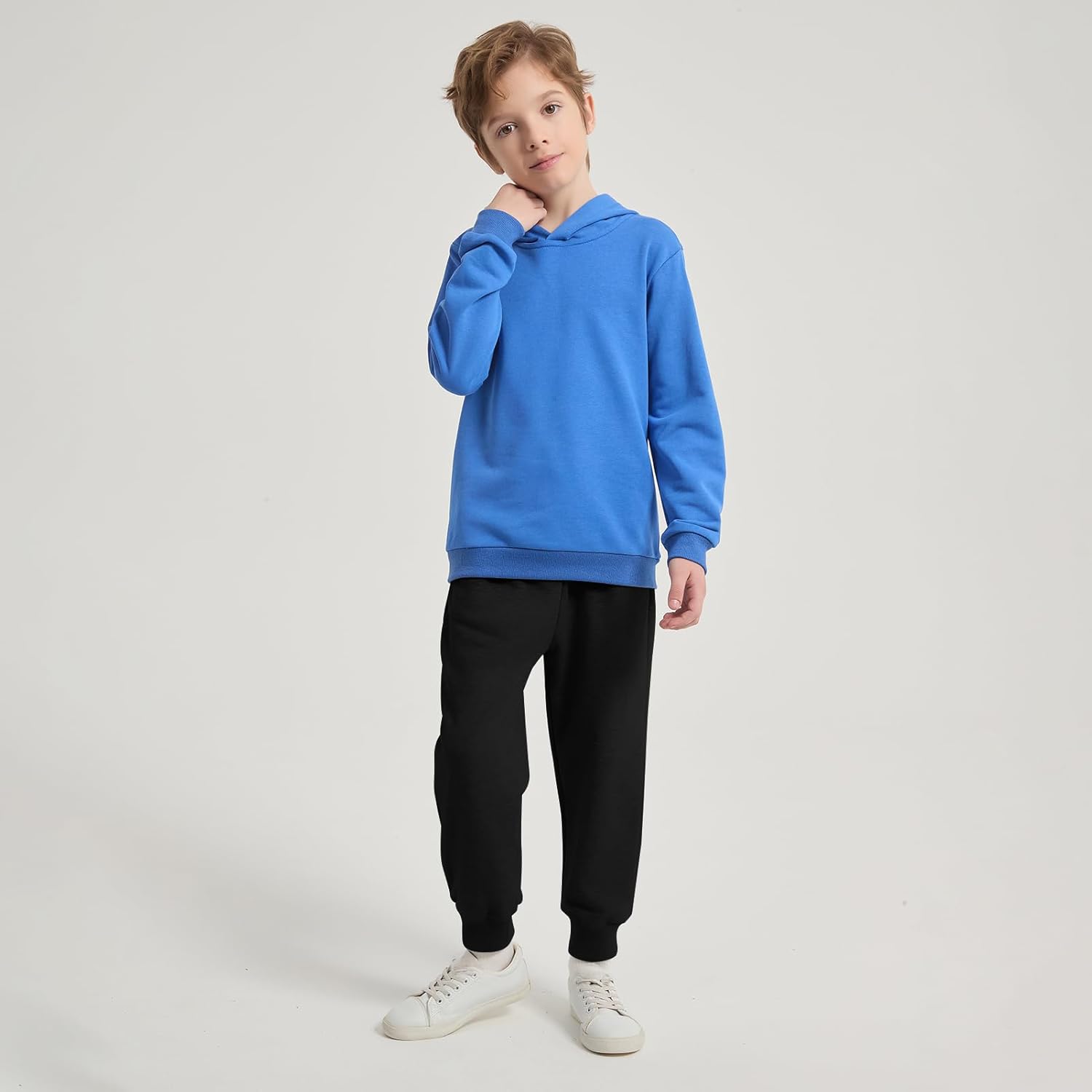 Phedrew 2 Pack Boys Kids Cotton Sweatpants Midweight Toddler Jogger Pants Pull On Pants with Drawstring Pockets(2-14Y) - Image 5