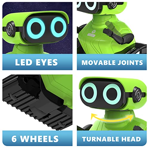 Gilobaby Robot Toys, Remote Control Robot Toy, Rc Robots For Kids With Led Eyes, Flexible Head & Arms, Dance Moves And Music, Birthday Gifts For Boys Ages 3+ Years (Green) #TOP1