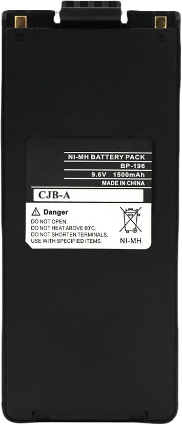 بطارية بديلة لـ ICOM BP-195 BP-196 BP-196H BP-196R 9.6V/1500mAh