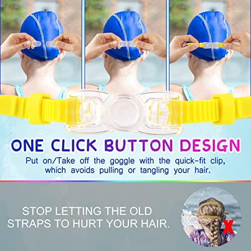 COOLOO Kids Swimming Goggles, 2-Pack kids Goggles for Swim, Anti-fog, Waterproof, NO Leaking and UV Resist, Quick-Adjustable Silicone Strap Goggles for Teens Child Boys Girls 3-15 years old.