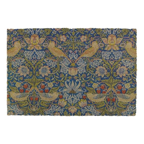 Artsy Mats Doormats with Coir Material - 60 x 40 cm - Durable Non-Slip Backing - Strawberry Thief Doormat - Perfect for Scraping Dirt and Moisture at Entryways