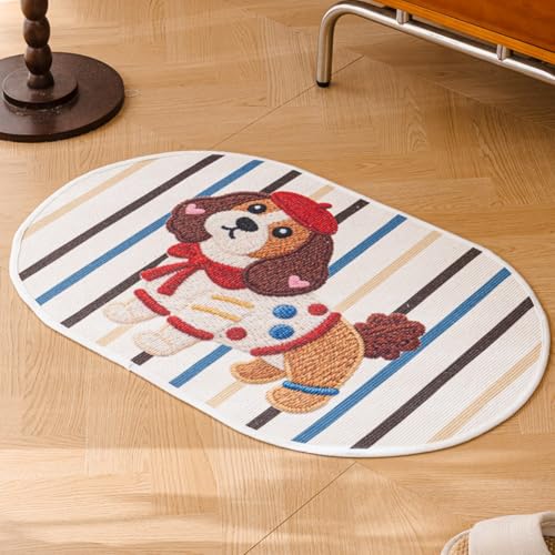 Xabelle �J�[�g�D�[�������f�U�C�� �ٌ`���O ���փ}�b�g 50��80cm ���a�����f�� ����~���イ���� �J�[�y�b�g�� ����@�� �������ȒP �ƒ�p �h�A�}�b�g ���O�}�b�g A5