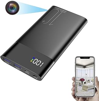 TECHNOVIEW WiFi Power Bank Security Camera H10 Plus, 1080P HD Audio Video Recording Indoor Camera with Real Time Remote Control, Night Vision, Motion Detection