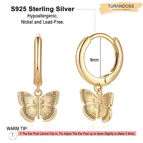 S925 Sterling Silver Post Huggie Hoop Earrings, 14K Gold Plated Dangle Small Hoop Cuff Earring Hypoallergenic Dainty Cubic Zirconia Snake Ball Spike Evil Eye Moon Star Huggie Hoop Earrings2