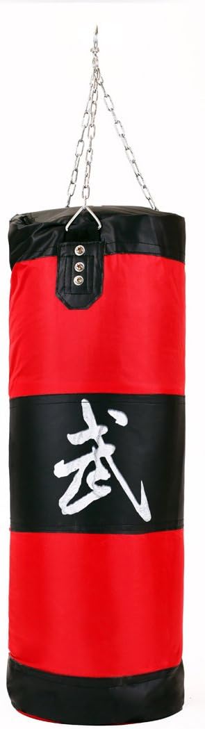 90cm Boxing Punching Bag Thai Karate Punch Kick Boxing Bag Sandbag (Red)