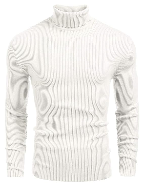Men's Ribbed High Neck Sweater | Full Sleeve Slim Fit Pullover | Stylish Winter Wear for Men - Black-picture-41