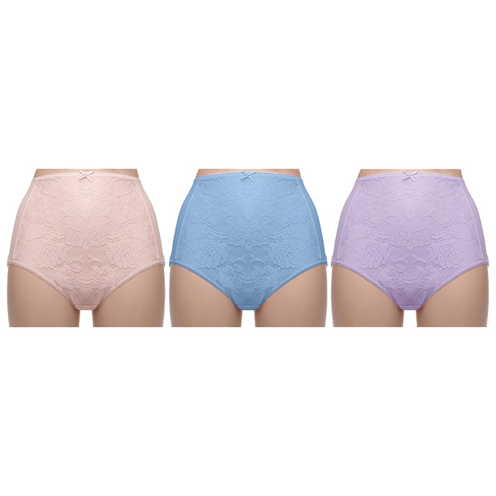Undercover Ladies 3 Pack Lace Front Briefs BR754 Pastel 14