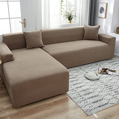 Housse de canapé velours extensible lavable avec design all-inclusive