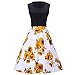 Aibwet Women's Fit and Flare Floral Print Sleeveless Summer Beach A-Line Party Evening Cocktail Swing Dress