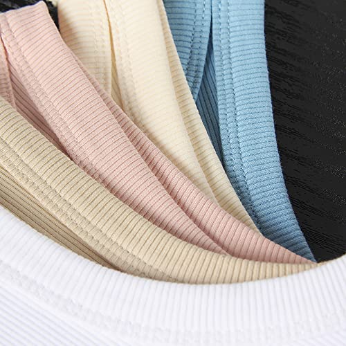 Artfish Women's Sleeveless Full Length Cotton Ribbed Fitted Racerback Crew High Neck Basic Tank Top (Lotus Pink, M) #TOP2