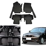 💪【DESIGN】Die Automatte wählt All-Inclusive-Design mit dreidimensionale hohe Seite, die den Autoboden so weit wie möglich bedeckt und das originale Autowildleder omnidirektional schützt. Sie passt perfekt in jede Ecke des Autobodens und hat keine Auswirkung auf Gaspedal und Bremse, um die Fahrsicherheit zu verbessern. Seine Farbe ist Schwarz mit goldener Linie, das sehr stylisch aussieht und Ihren Autoboden besser schmücken kann.