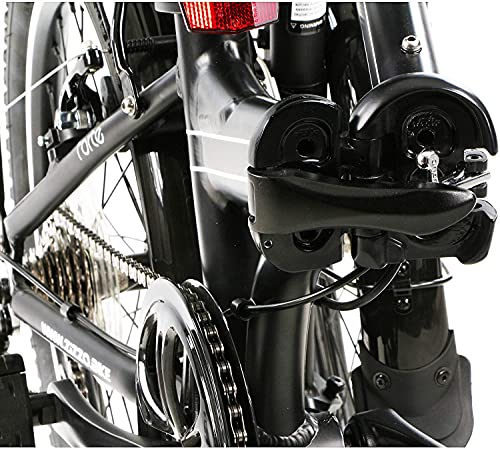 ZiZZO Forte Heavy Duty 29 lb Folding Bike-Lightweight Aluminum Frame Genuine Shimano 7-Speed 20-Inch Folding Bike with Fenders, Rack and 300 lb. Weight Limit (Black)
