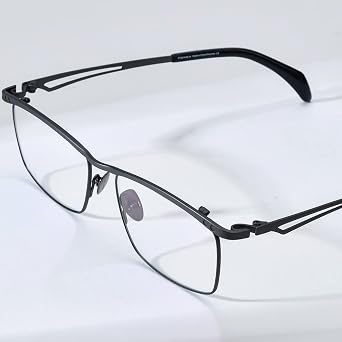 FONEX Pure Titanium Glasses Frame Men Square Magnet Clip On Eyeglasses with Polarized Lens