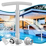 Pool Fountain for Above and In-Ground Pools, Dual Spray Pool Waterfall Fountain, 360°Adjustable Waterfall Pool Sprinkler Fountain for Cooling & Relaxation, Above and In-Ground Pool Accessories