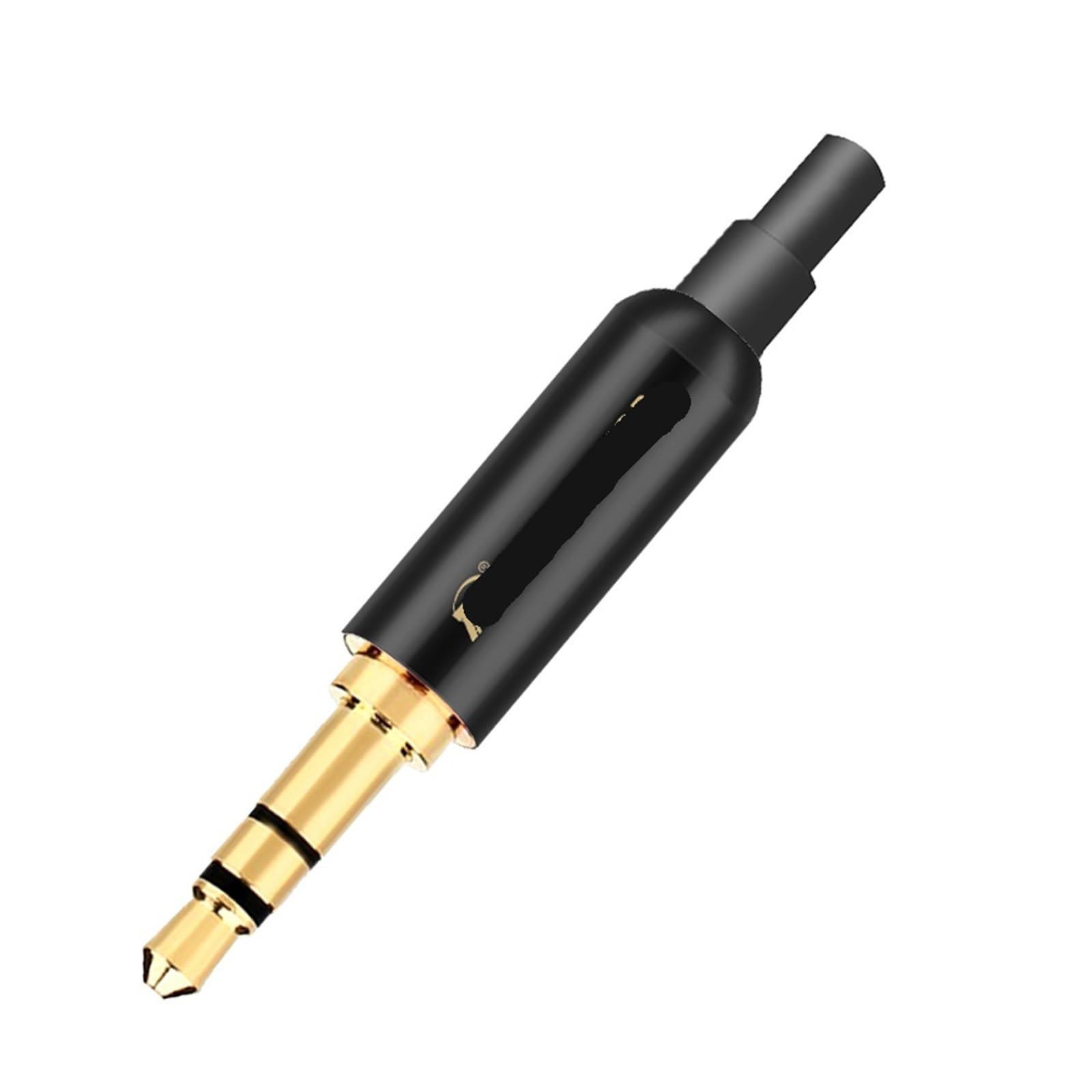 Lot de 10 connecteurs audio jack 3,5 mm 3 pôles stéréo jack 3,5 mm mâle avec prise arrière (mixed-crystal tail-01)