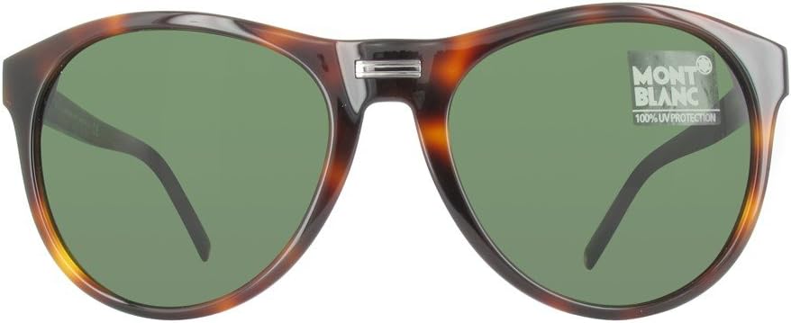 Mont Blanc MB506S - 52N Designer Sunglasses, Dark Havana/Green, 58-19-145