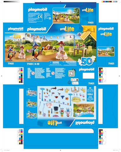 Playmobil 71451 myLife : Enfants avec décorations de fête - Habiller comme Un Ange, Cow-Boy, Princesse et Plus, avec de Nombreux Accessoires - Jeu de rôle Amusant et imaginatif - Dès 4 Ans