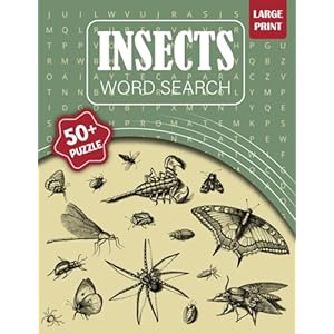 Insects Word Search Puzzle Book Adults Paperback – Large Print, March 22, 2025