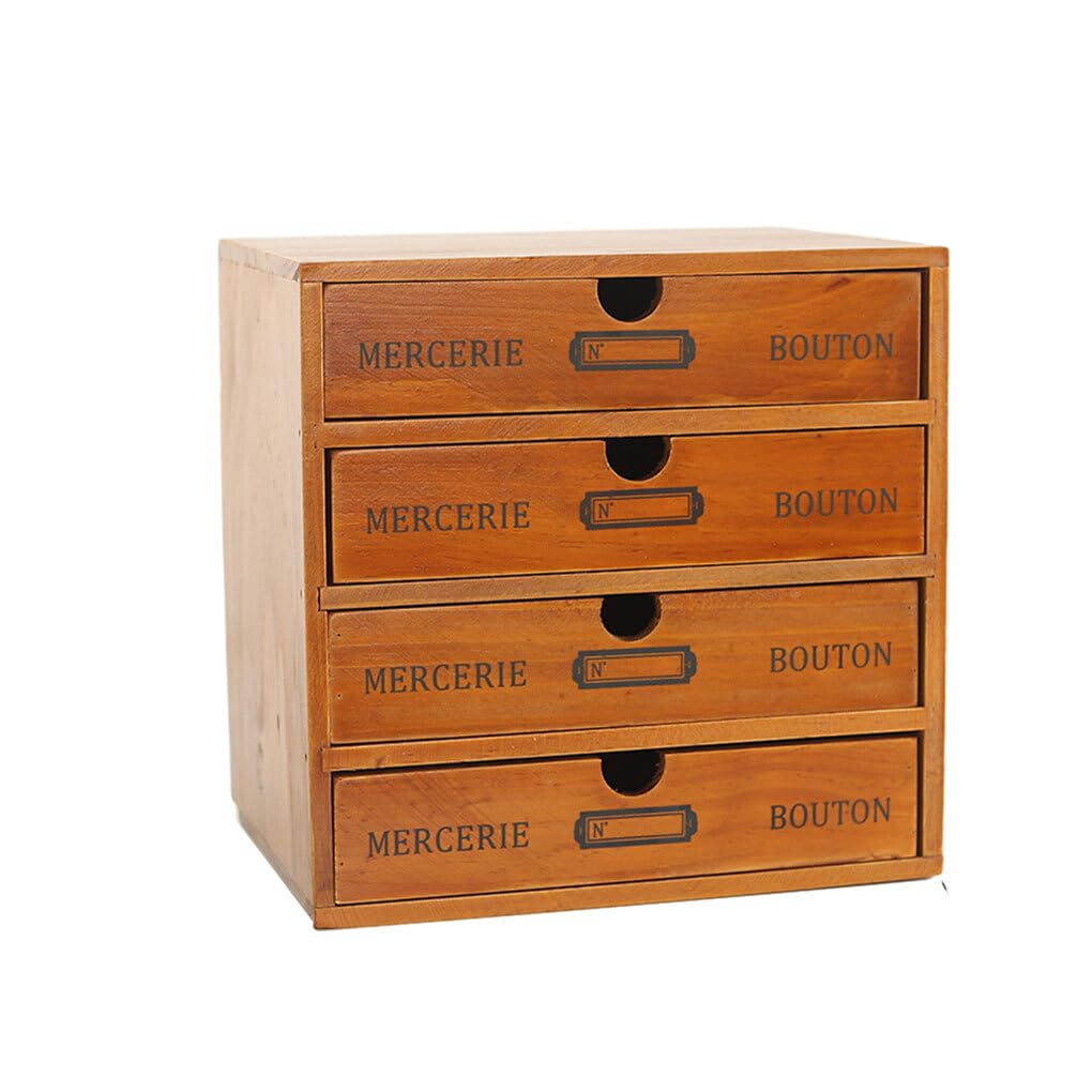 Robuster Schreibtisch Organizer aus Holz – Platz, ordentlich und ordentlich. Mehrschichtiger Vintage Schreibtisch Organizer aus Holz mit Schublade , 4 Schichten