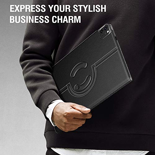 Timovo Case For New Ipad Pro 11 Inch 2020 (2Nd Generation), 90 Degree Rotating Stand Leather Protective Cover, [Support Apple Pencil Charging] Smart Swivel Case With Auto Sleep/Wake - Black #TOP6