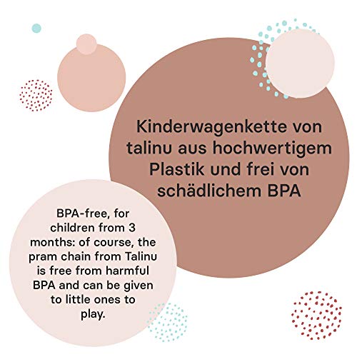 talinu Kinderwagenkette zum selber basteln, 24-Teilig perfekte Greifringe für Ihr Baby – vielseitige Anwendung: Spielbogen Anhänger, Rasselkette, Spielkette für unterwegs