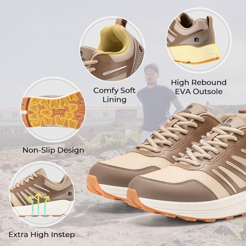Image of FitVille Extra Wide Sneakers for Men with Wide Toe Box, Lightweight Trail Running Shoes for Workout Gym Cross Training Shoe Fashion Casual Sneaker