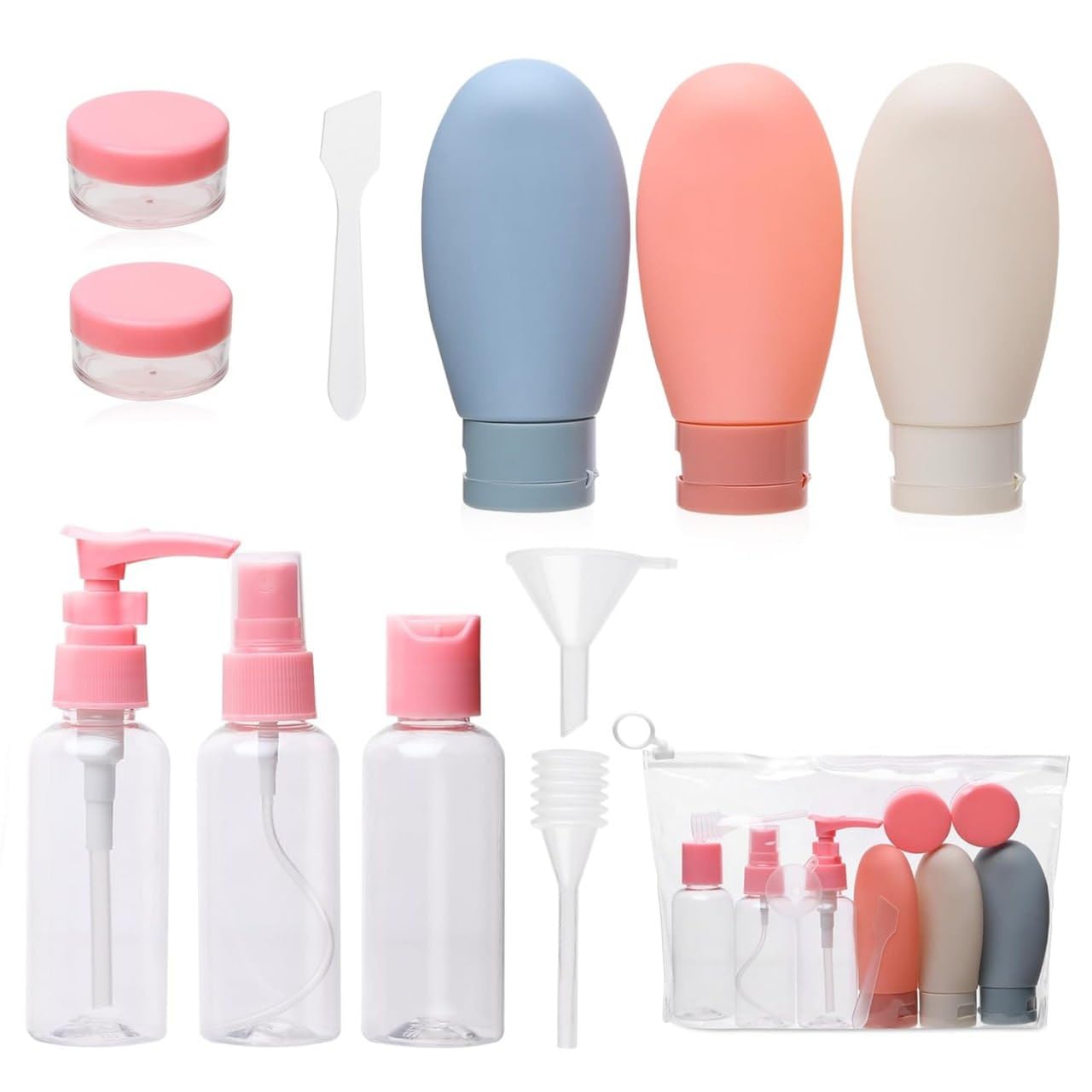 NESTIRA Pack of 11 Travel Bottles for Toiletries, 60 ml Refillable Polypropylene Travel Container Set for Shampoo, Lotion, Cream, Hand Wash & Toiletries, Leak-Resistant Travel Accessories, Multicolour-image-20