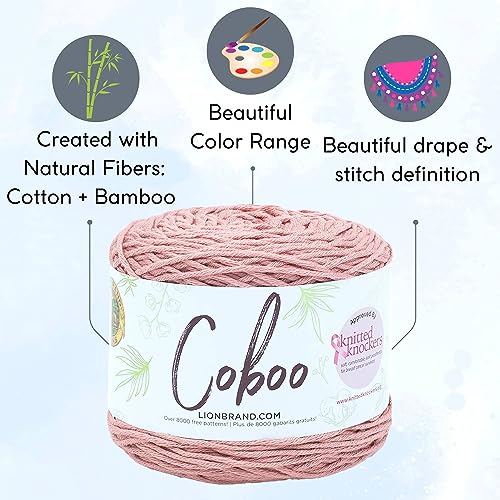 Lion Brand Yarn NMABCP06/603328/835145/6P Lion Brand Coboo Mauve 835-145 (6-Skeins - Same Dye Lot) Dk Light Worsted #3 Cotton, Bamboo Yarn thumb #1
