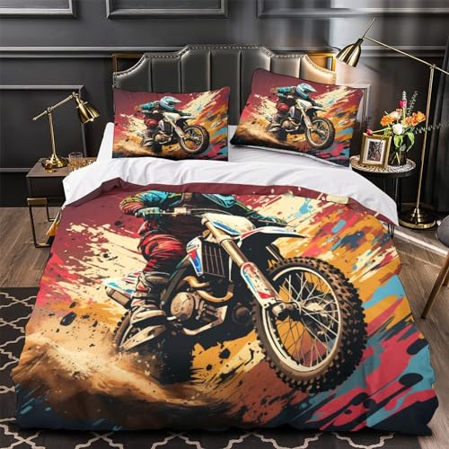 Housse de couette vélo 3D anti-plis en microfibre douce king size - 4