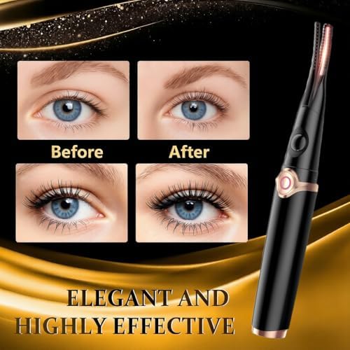 Heated Eyelash Curler - 2-in-1 Clip-Type Design, 3 Temperature Modes, USB Rechargeable Electric Eyelash Curler, Natural Curling 24H Long-Lasting Curl, Gift for Women & Girls, Shiny Black GC — view 6