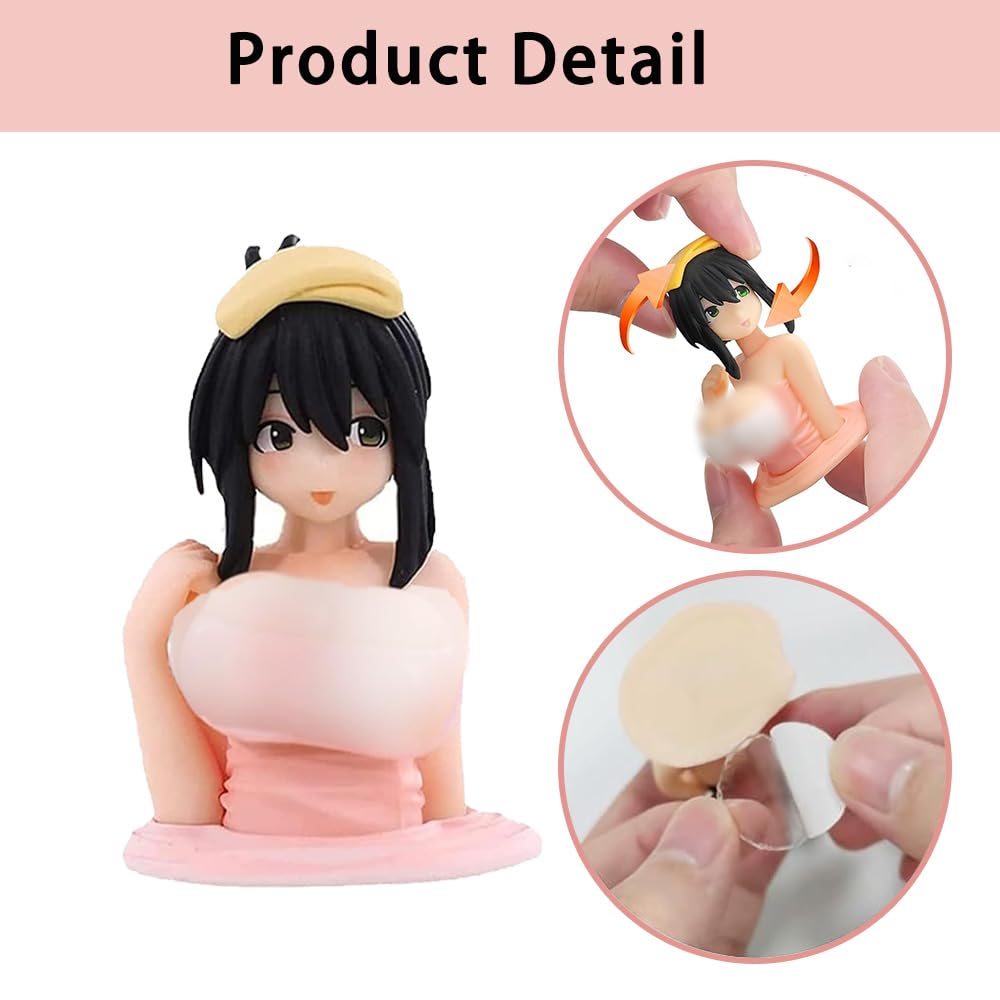 Kanako Chest Shaking Ornaments, model figurki anime, interesująca figurka anime, do dekoracji samochodu, ozdoby