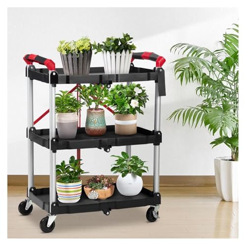 Meuble d'appoint pliable à 3 étages en acier durable sans montage pour buanderie
