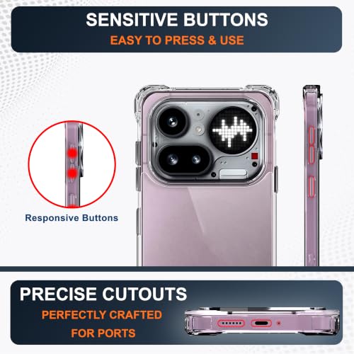 Image of CEDO Cover for Nothing Phone 4a Pro (5G) | Camera Protection Shockproof Bumper-Edge | 360 Degree Protection Acrylic Crystal Clear TPU+PC | Transparent Back Case Backcover (Transparent)