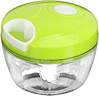 Processador Manual de Alimentos 500ml com 3 Lâminas Inox – Acionamento por Corda Retrátil, Grande e Eficiente (Verde) - Qualidade Premium LNSTORE