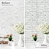 Lifetree Brick Effect Self Adhesive Wallpaper, Sticky Back Plastic Roll Vinyl, Peel and Stick Wallpaper Suitable for Living Room, Kitchen, Bedroom, 44.5 * 300cm, White/Grey #5