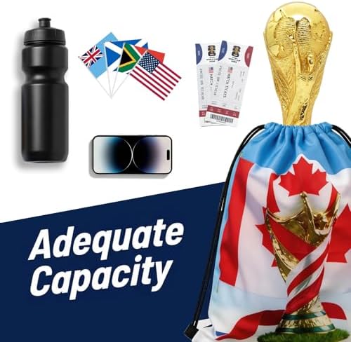 KINFAVOU 2026 World Cup Canada Soccer Fan Gear Set, 7-Piece Drawstring Backpack Decoration & Storage Set for World Cup & Patriotic Holidays - 4